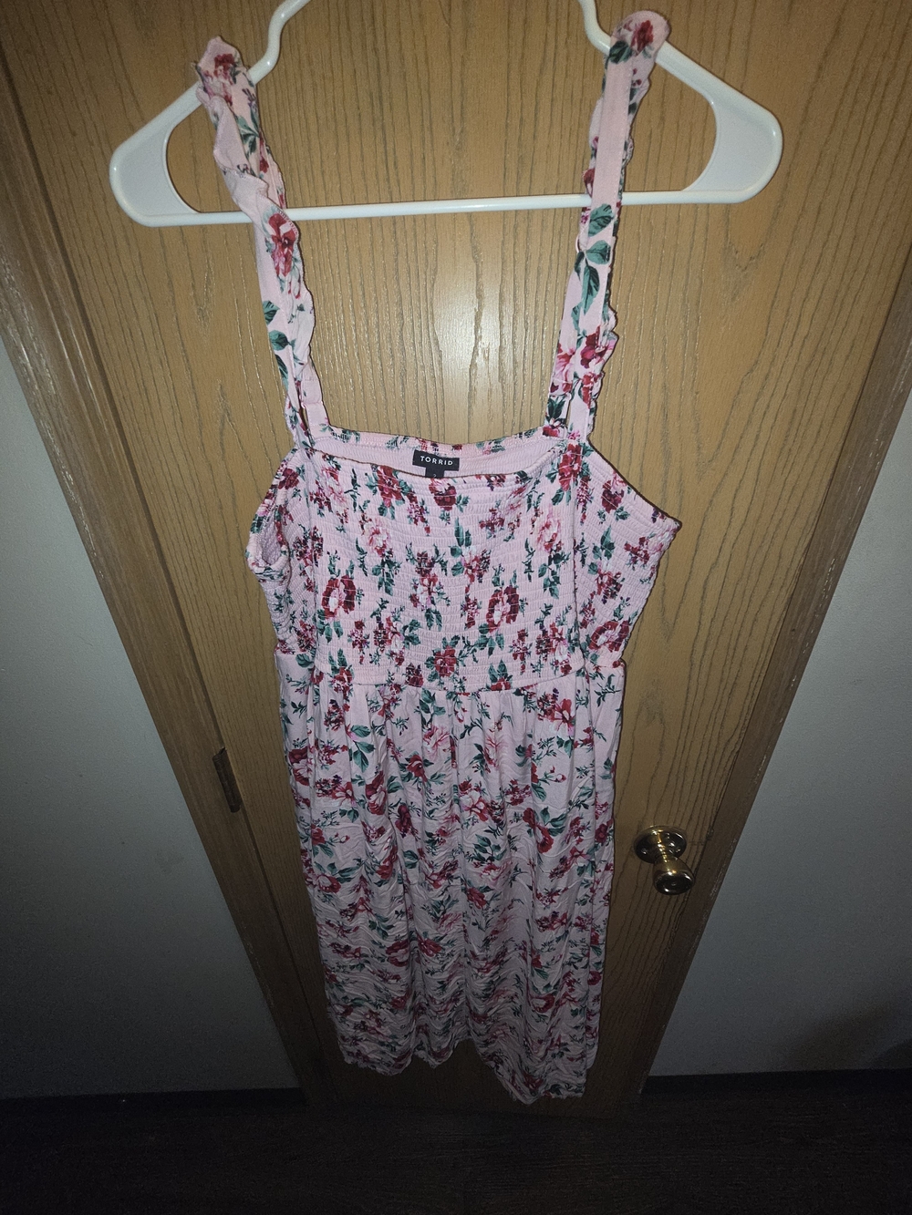 Torrid Pink Floral Midi Dress Size 2